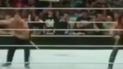 Seth Rollins runs away from brock lesnar