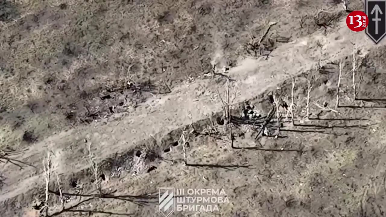 Scene of Russian invaders escaping drone after leaving their “nest”