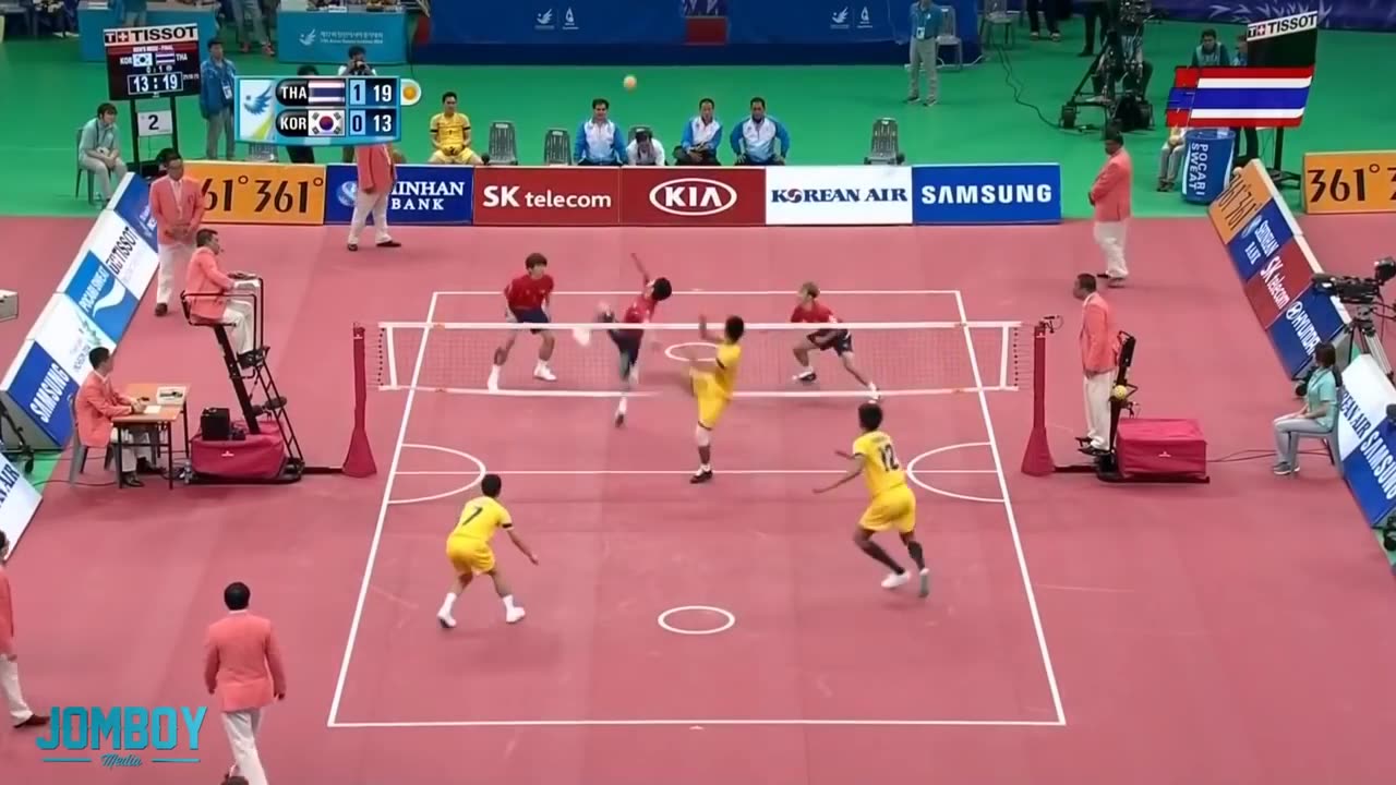 Thailand beats Korea in kick volleyball (Sepak Takraw,) a breakdown