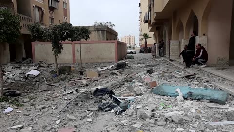 Debris in Israel and Gaza after cross-border fire