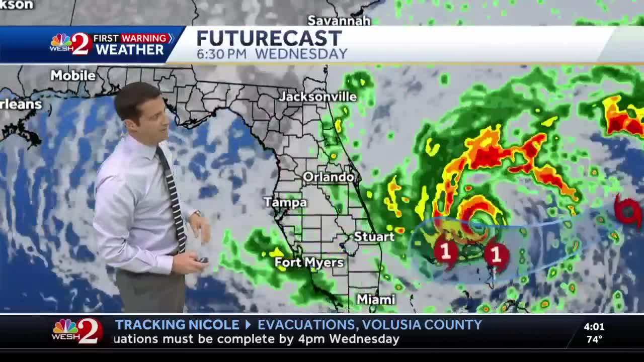 Tracking Tropical Storm Nicole Tuesday 4 p.m.