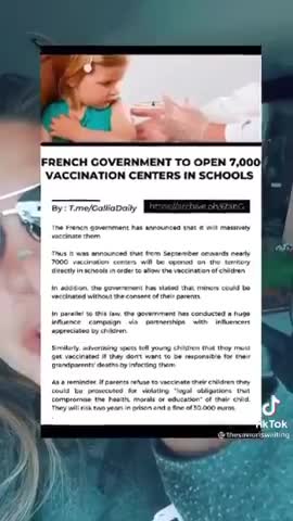 FRENCH GOVERNMENT TO OPEN 7,000 VACCINATION CENTERS IN SCHOOLS