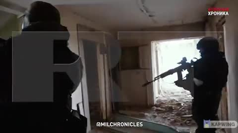 The reconnaissance of the Russian Marine Corps storms the Azov Hotel in Mariupol.
