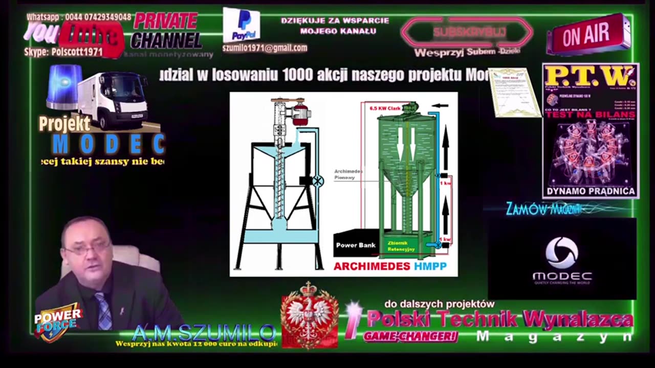 Hydro Micro Power Plant Archimedes / Wolna Energia / Hydro Energia / Darmowa Energia