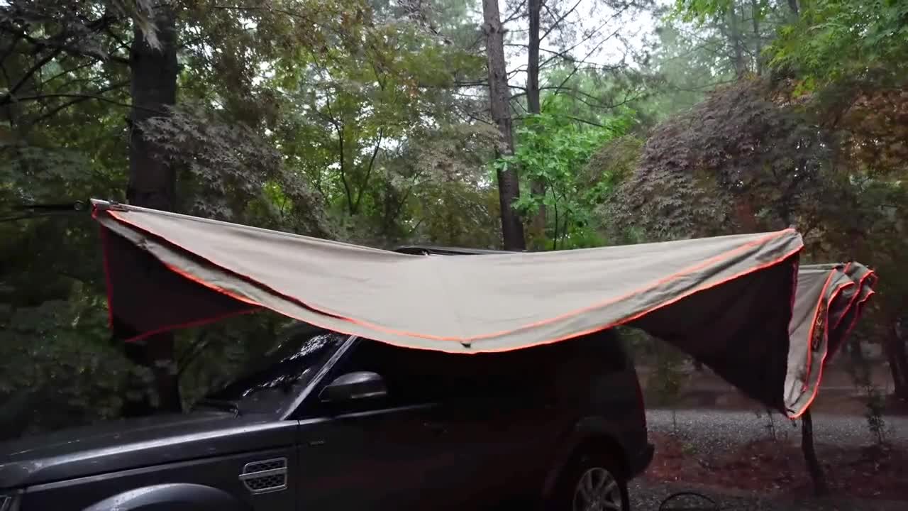 Outdoor camp life in the rain, enjoy the quiet time, and listen to the sound of the healing rain to