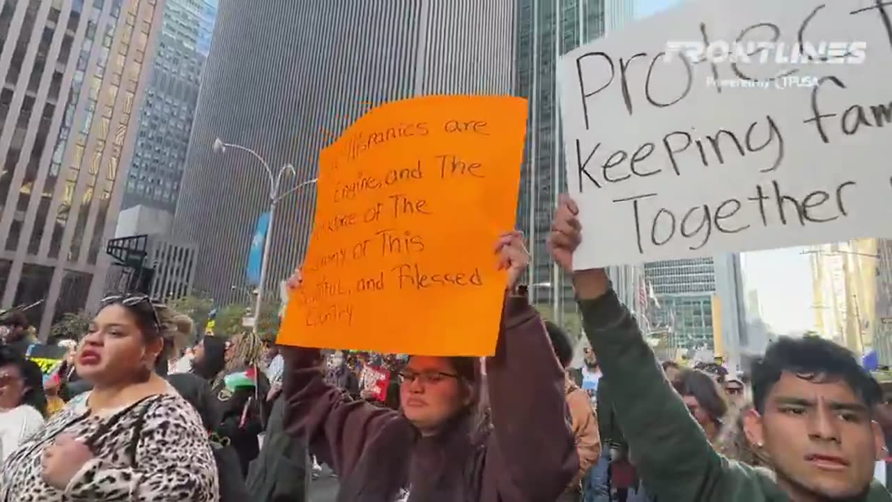 "We're not leaving!" — Illegal migrants march in New York City