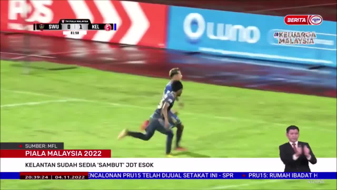 4 NOVEMBER 2022 – BERITA PERDANA - PIALA MALAYSIA 2022 - KELANTAN SUDAH SEDIA SAMBUT JDT ESOK