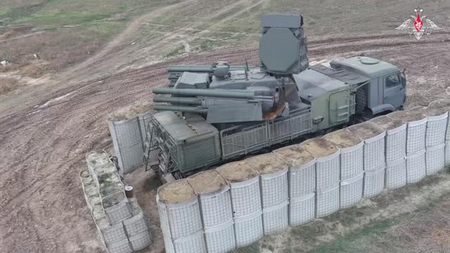 Footage of Pantzir-S1 air defense system in action at the front line.