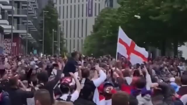 Scenes outside Wembley as fans get ready for the England vs Germany game