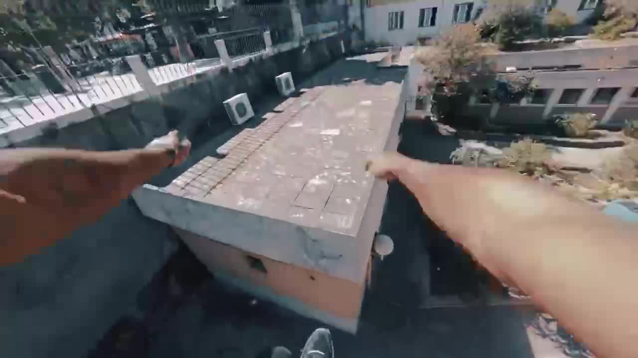 Passersby street parkour real shot