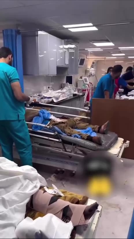 Gaza hospital fills with injured civilians from Israeli bombing campaign