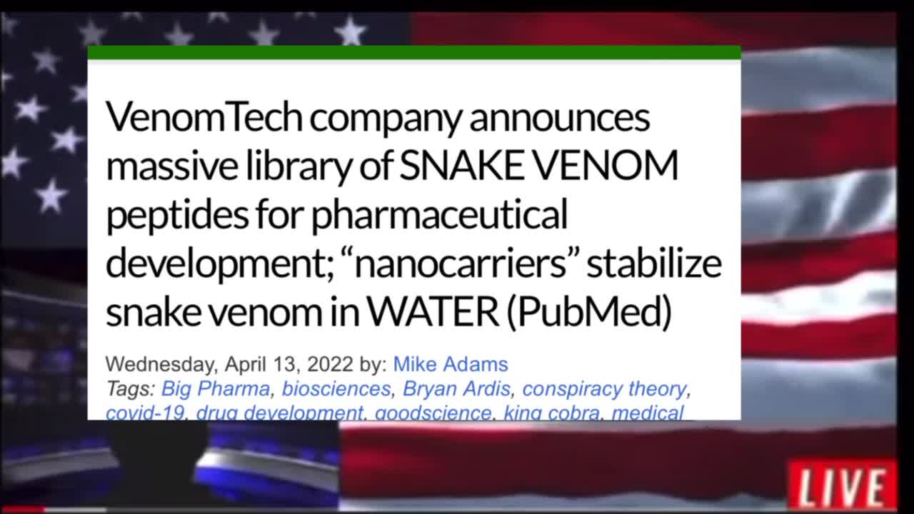 Snake Venom in Vaccine and water