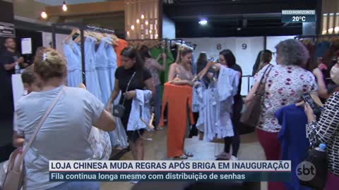 Loja chinesa muda regras após briga em inauguração _ SBT Brasil (14_11_22)