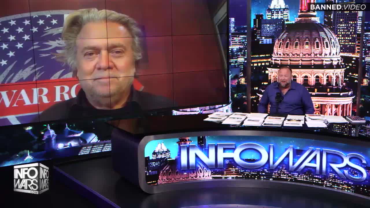 Steve Bannon with Alex Jones on Infowars