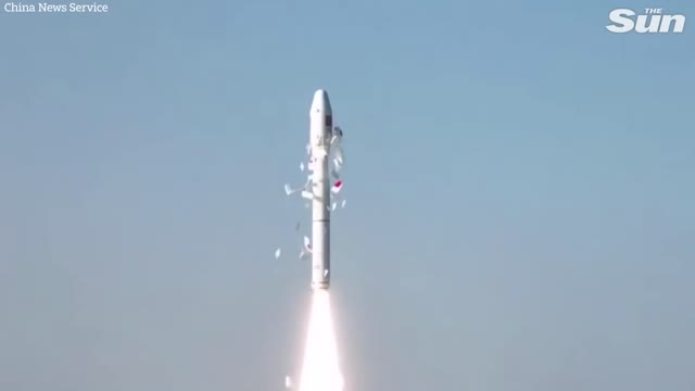 China's Smart Dragon 3 rocket takes off in the sea with 14 satellites