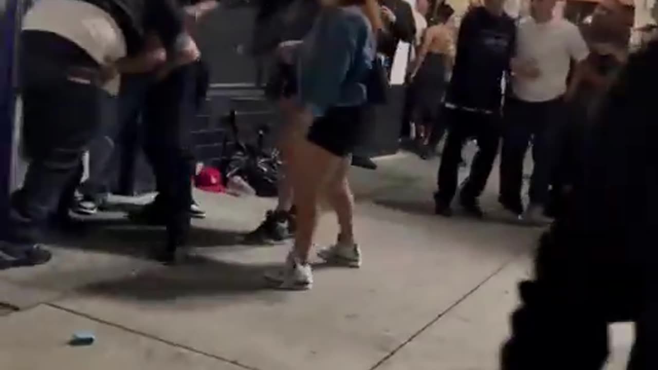 Cell phone footage captured a brawl on 2nd street in Santa Ana last