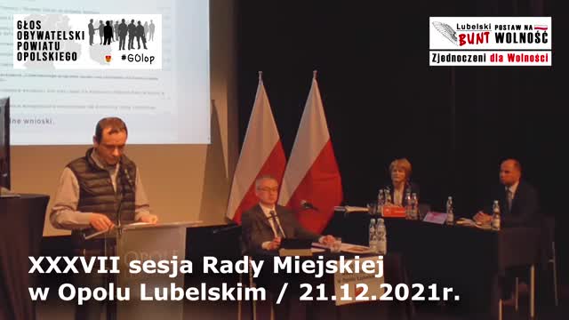 XXXVII sesja Rady Miejskiej w Opolu Lubelskim / negatywne skutki lockdownu 21.12.2021r.