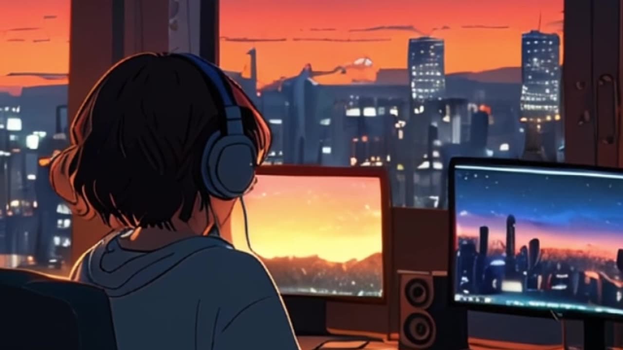 Ocean Love by Giulio Cercato | Cozy Night Vibes with Anime Girl Listening to Music