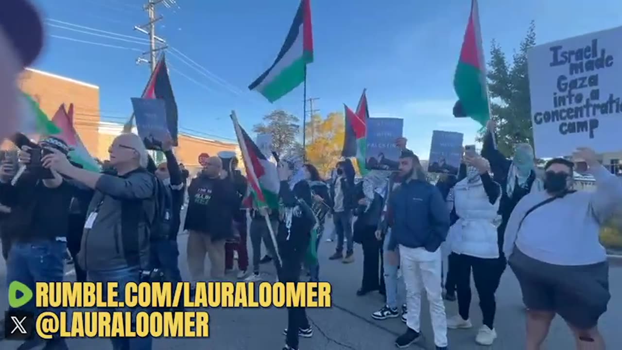 Palestinians relocated their pro-HAMAS rally to the parking lot of a Jewish supermarket