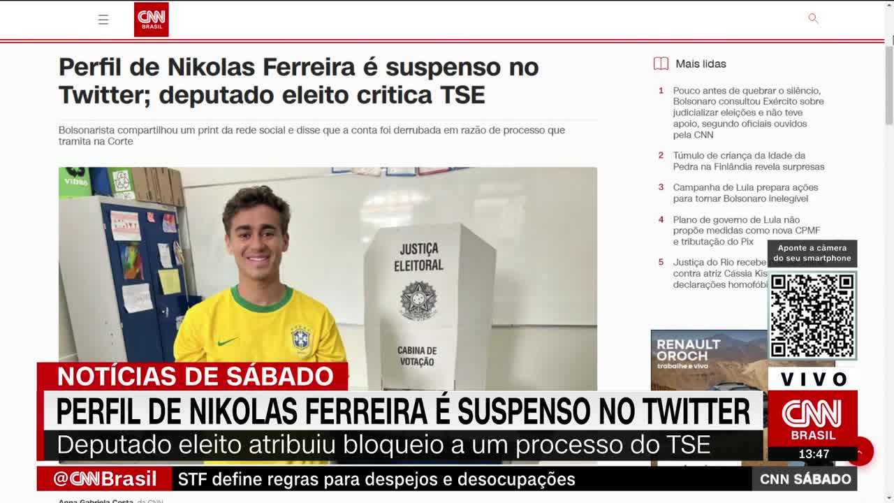 Perfil de Nikolas Ferreira é suspenso no Twitter