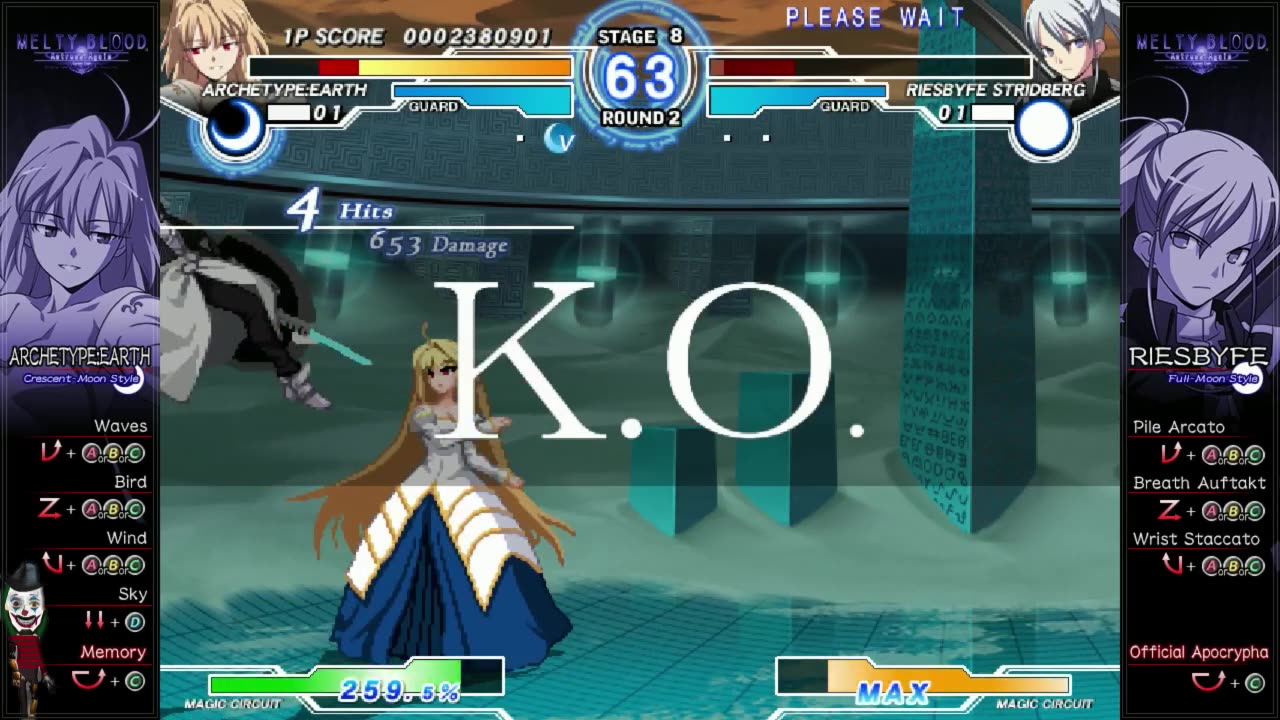 MELTY BLOOD Actress Again Current Code Playthroughs PC Steam