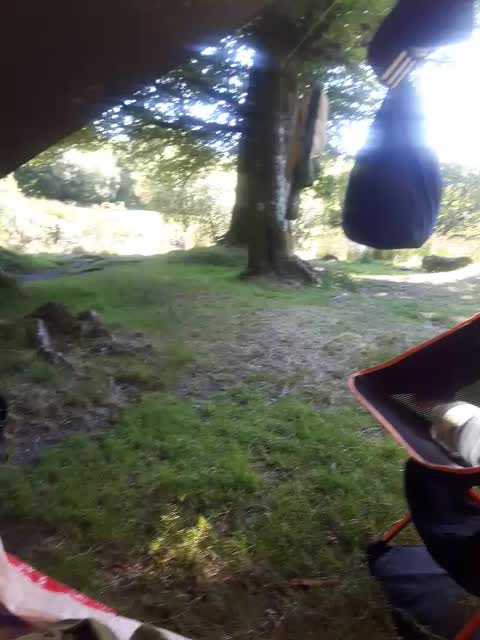 Coffee time Yasmin. Shout out. In the tent . Under a tarp . Riverside wildcamping