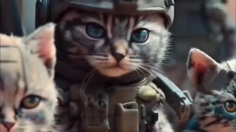 Army Kitty Cute Baby Cat