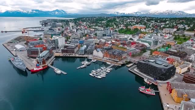 view of a marina in tromso north norway tromso is considered