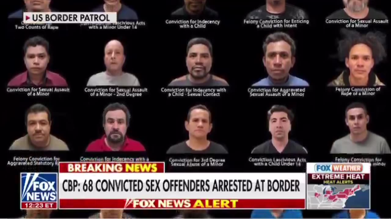 BREAKING: 68 convicted sex offenders have been arrested at the border.