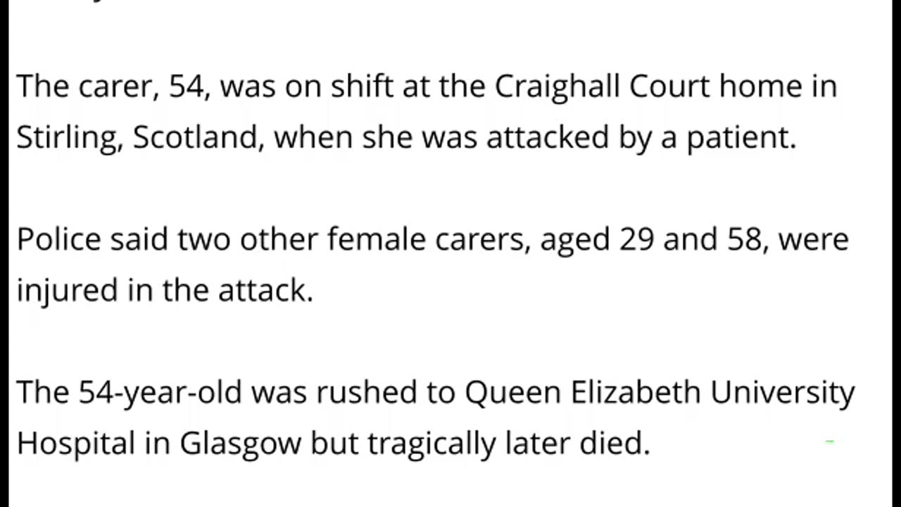 Female Carer Stabbed To Death By 'Vulnerable' Patient At Supported-living Home In Stirling, Scotland