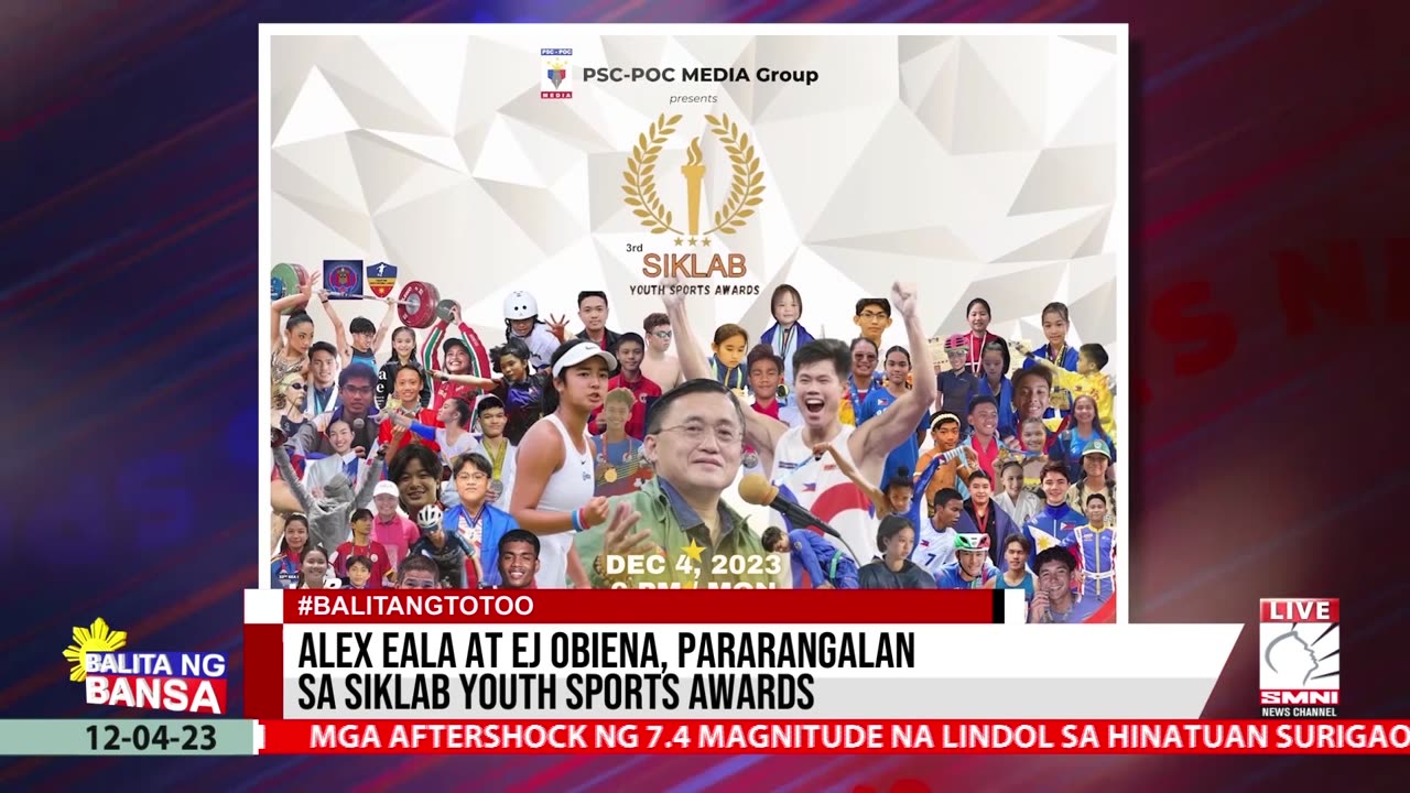 Alex Eala at EJ Obiena, pararangalan sa SIKLAB Youth Sports Awards