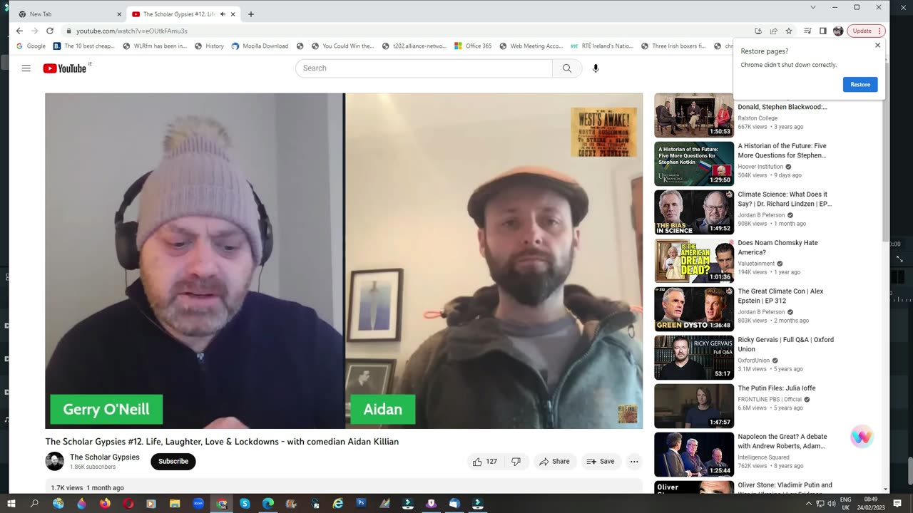 Aidan Killian-on Scholar Gypsies with Gerry O'Neill-Life, Laughter, Love & Lockdowns Jan 2023