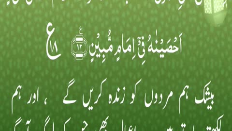 Surah Yaseen Ayat # 12 #tajweediquran #yaseen #mbachain