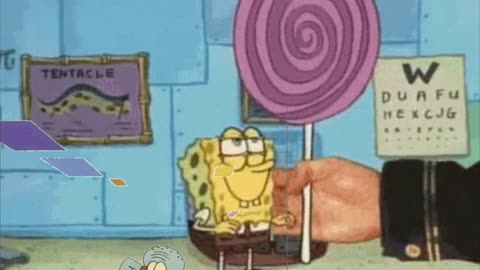Squidward Is Playing With Tiles While SpongeBob Gets A Lollipop 🍭