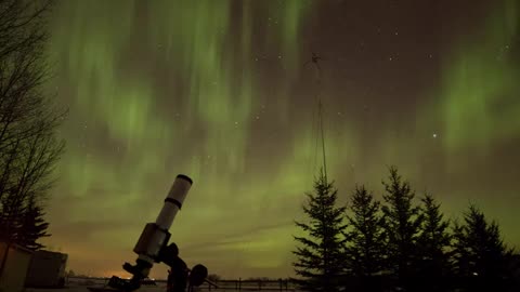 Aurora Borealis Interrupts my Astronomy Session 19 April 2018