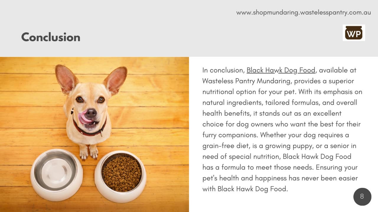 Premium Black Hawk Dog Food Available at Wasteless Pantry Mundaring