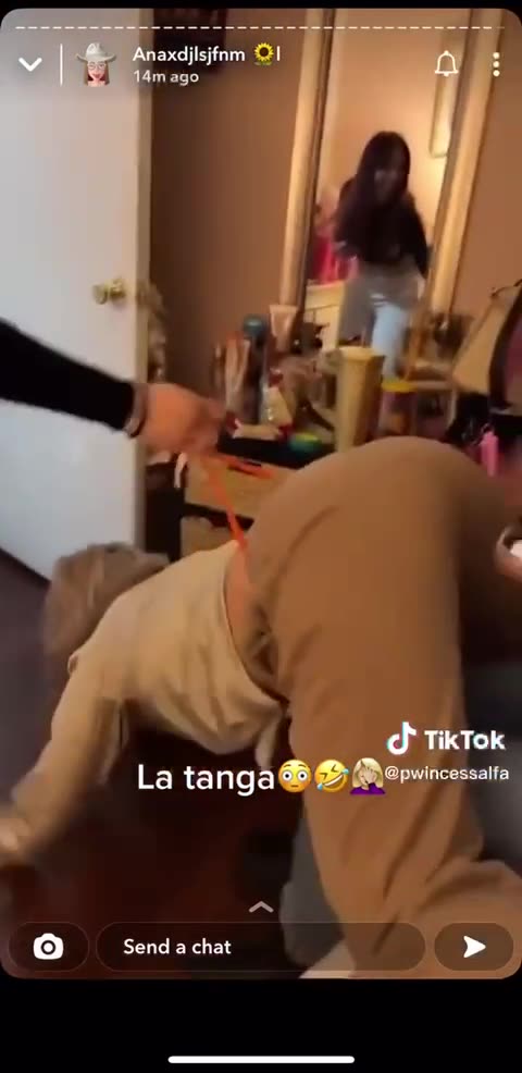Orange Thong Wedgie on Snapchat