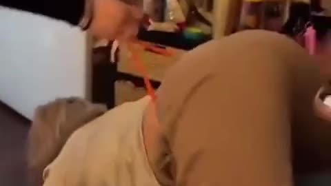 Orange Thong Wedgie on Snapchat