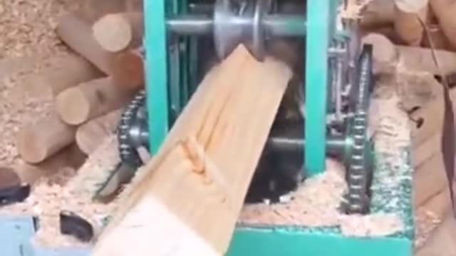 Cutting lumber into round posts