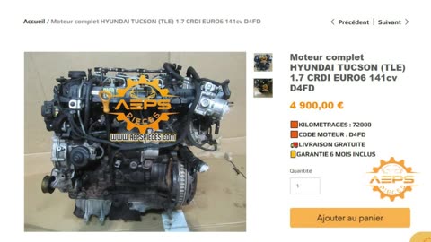 Moteur complet HYUNDAI TUCSON (TLE) 1.7 CRDI EURO6 141cv D4FD