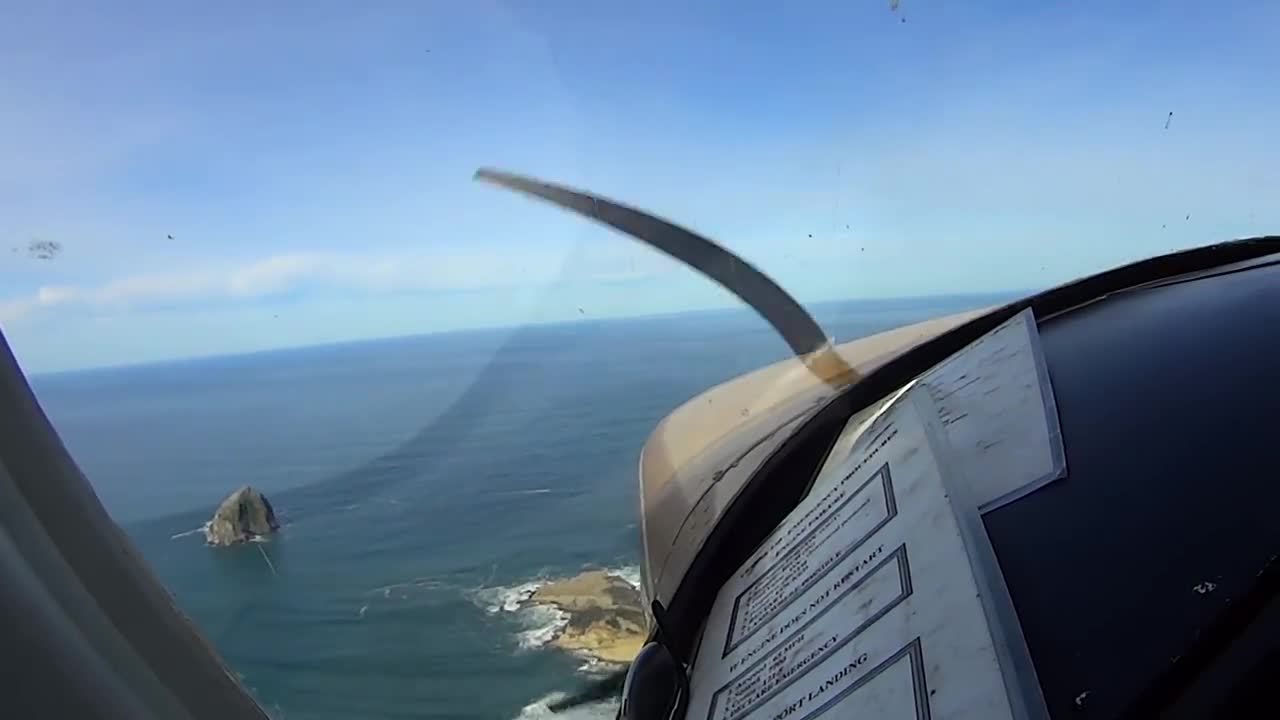 Arriving in Pacific City Oregon in a Cessna 150. Beautiful day.