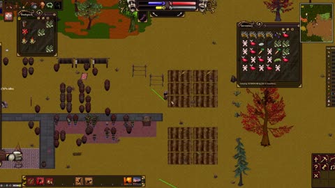 Salem The Game crafting mmo transplanting a berry bush and setting up drying frames