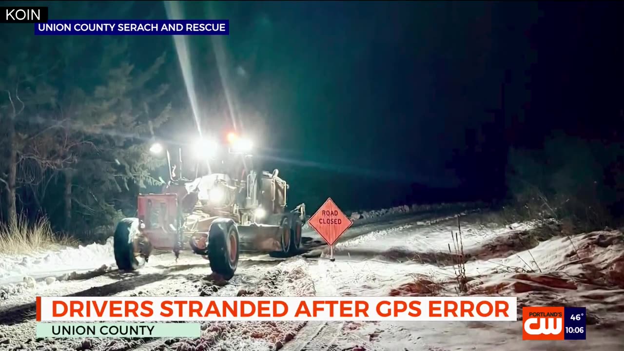 20 cars follow GPS, get stuck in snow in Oregon