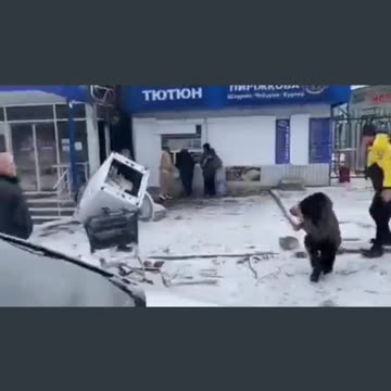 Ukraine Russia War Men beat up for assumed theft and looting in Ukraine