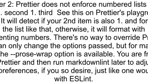 How do I override markdown rules in Prettier