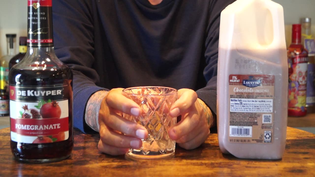 DeKuyper Pomegranate Liqueur & Chocolate Milk