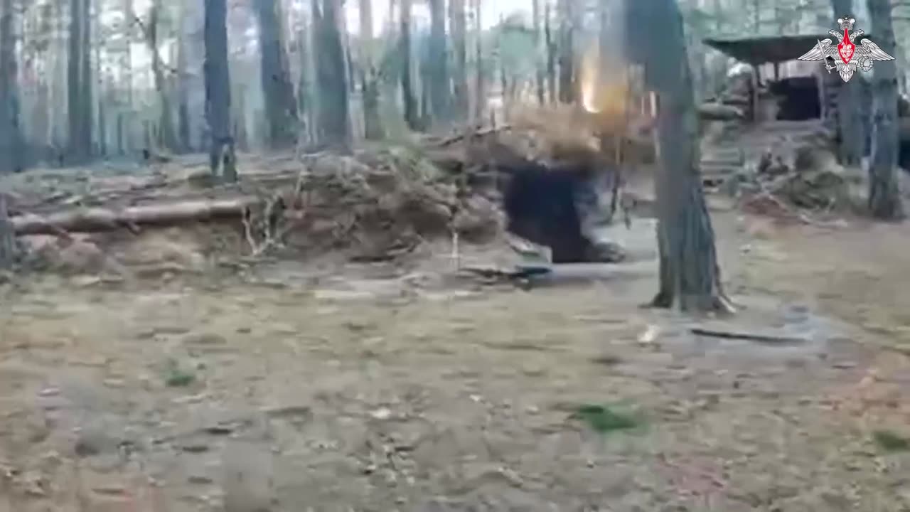 A Russian Prince Vandal fiber-optic drone flew through a forrest and hit a Ukrainian bunker