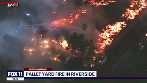 Crews Respond to massive fire in Riverside county