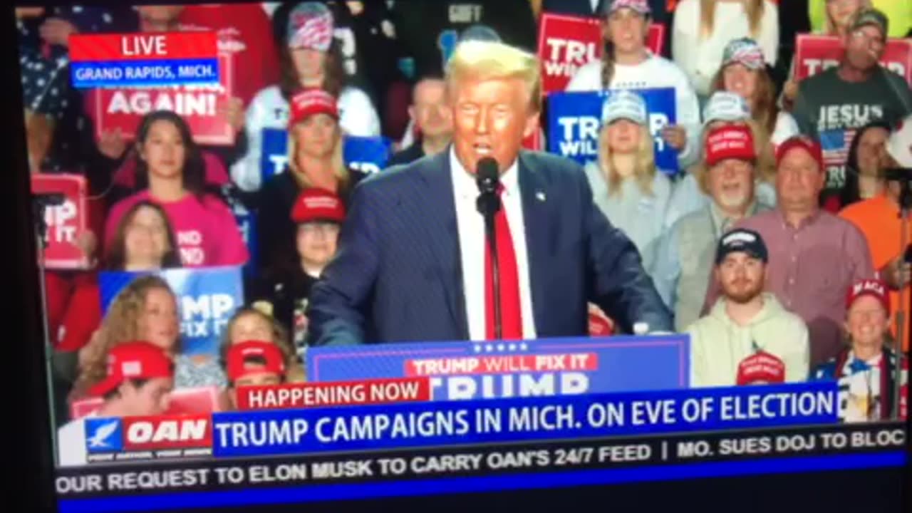 🦅 OAN rally Grand Rapids MI Donald j trump when we win the election today Tuesday November 05