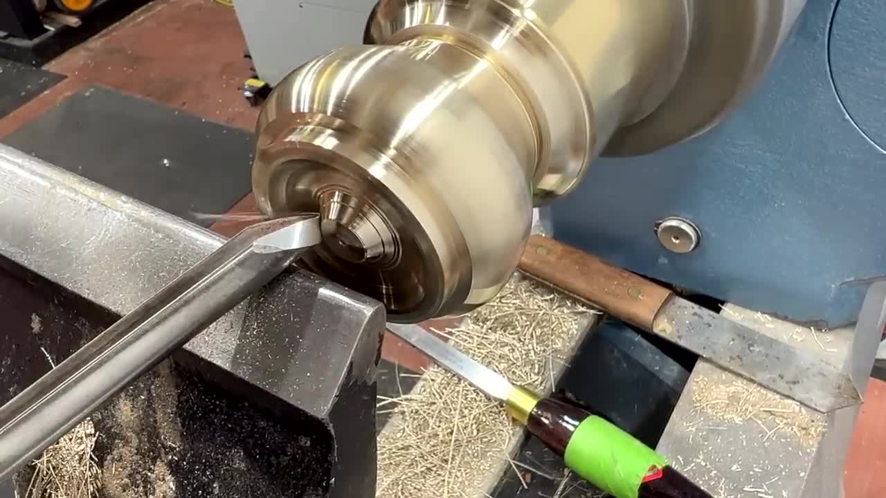 Woodturning - I Turned Solid Brass On A Wood Lathe !!2